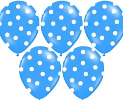 Balony niebieskie w białe kropki (50szt.)