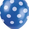Balony niebieskie w białe kropki (6szt.)