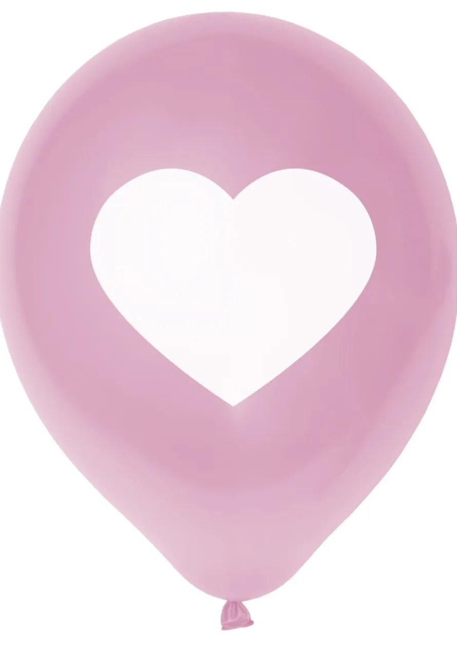 Balony SERCE różowe (5szt.)