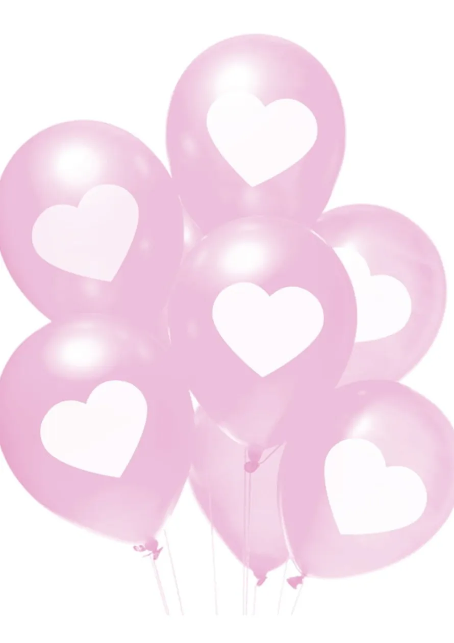 Balony SERCE różowe (5szt.)