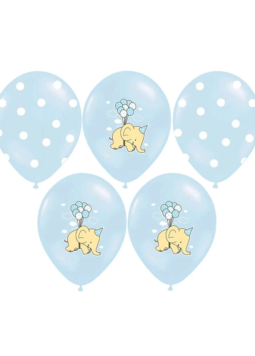 Balony SŁONIK niebieskie 30cm (6szt.)