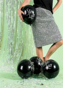 Balony urodzinowe STO LAT czarne (5szt.)