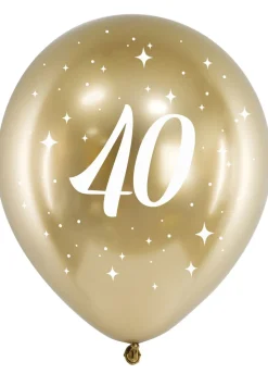 Balony 40 URODZINY chromowane 30 cm (6szt.)