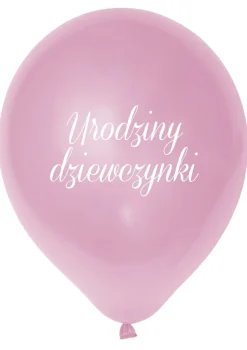 Balony URODZINY DZIEWCZYNKI różowe (5szt.)