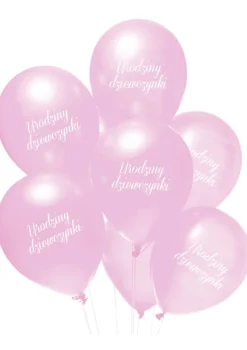 Balony URODZINY DZIEWCZYNKI różowe (5szt.)
