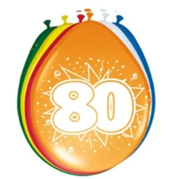 Balony 80 URODZINY (8szt.)