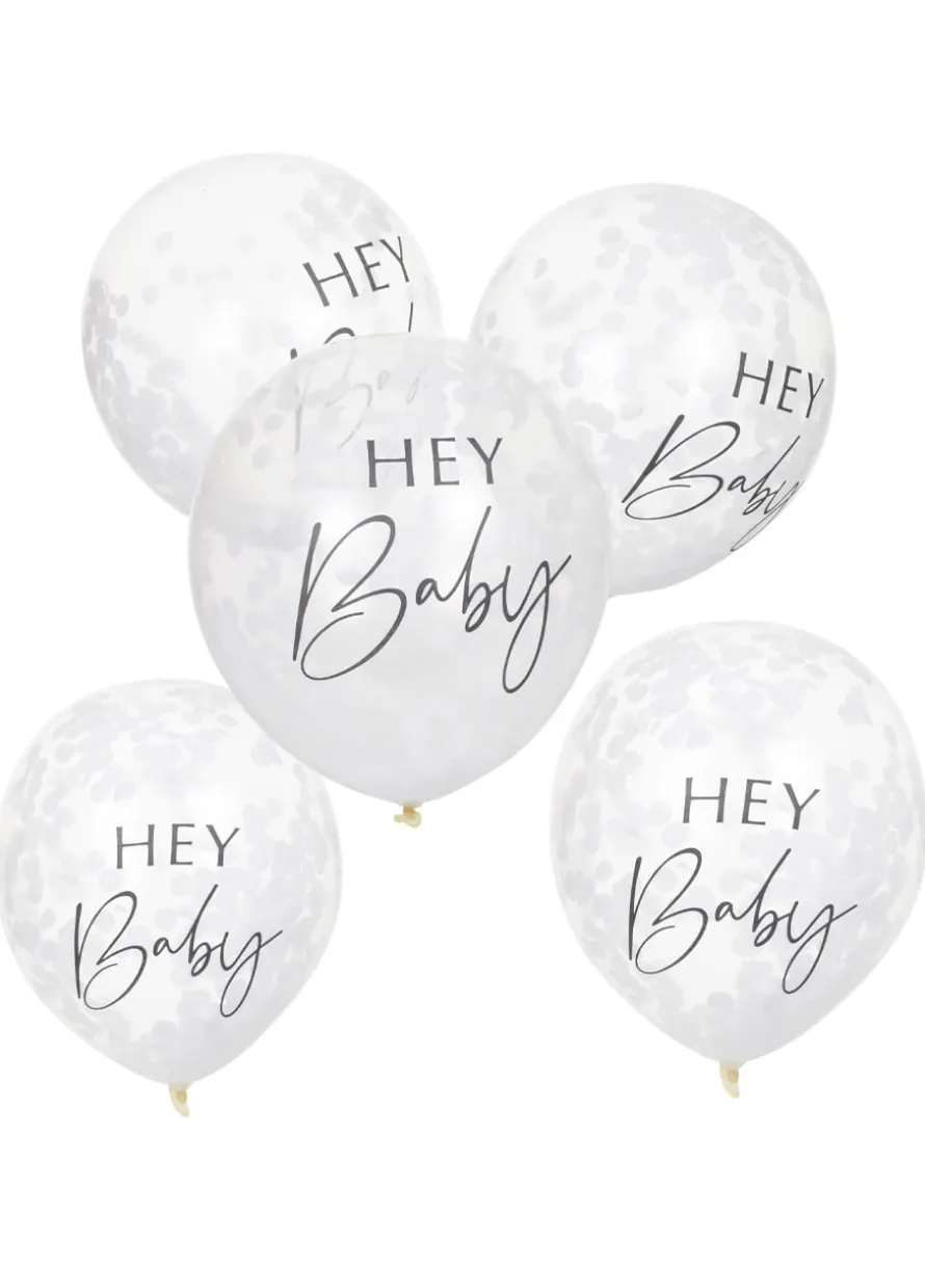 Balony z konfetti na BABY SHOWER (5szt.)