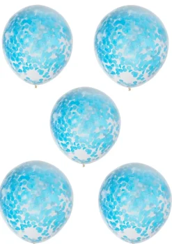 Balony z KONFETTI niebieskim 20cm (5szt.)