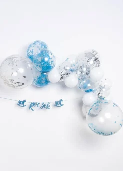 Balony z KONFETTI niebieskim 20cm (5szt.)