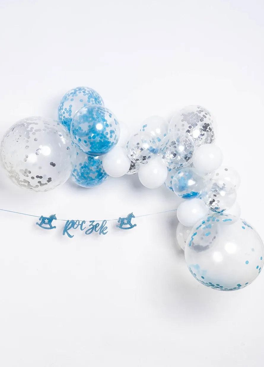 Balony z KONFETTI niebieskim 20cm (5szt.)