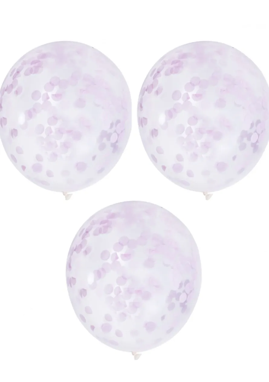 Balony z KONFETTI różowym 30cm (3szt.)