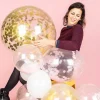 Balony z KONFETTI różowym 20cm (5szt.)