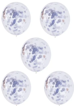 Balony z KONFETTI srebrnym 20cm (5szt.)