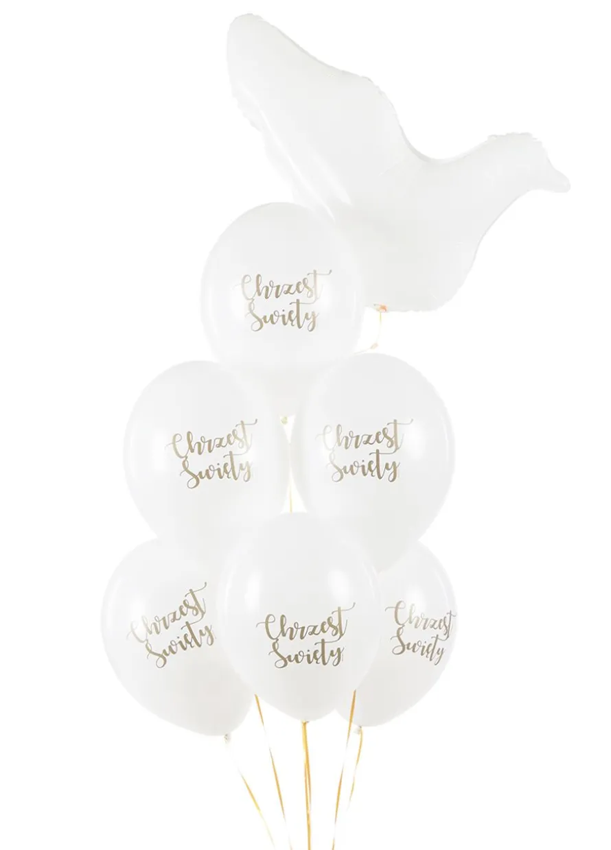 Balony z napisem Chrzest Święty 30cm (6szt.)