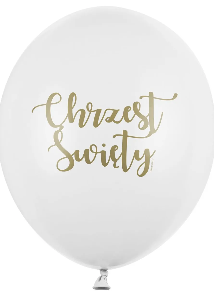 Balony z napisem Chrzest Święty 30cm (6szt.)