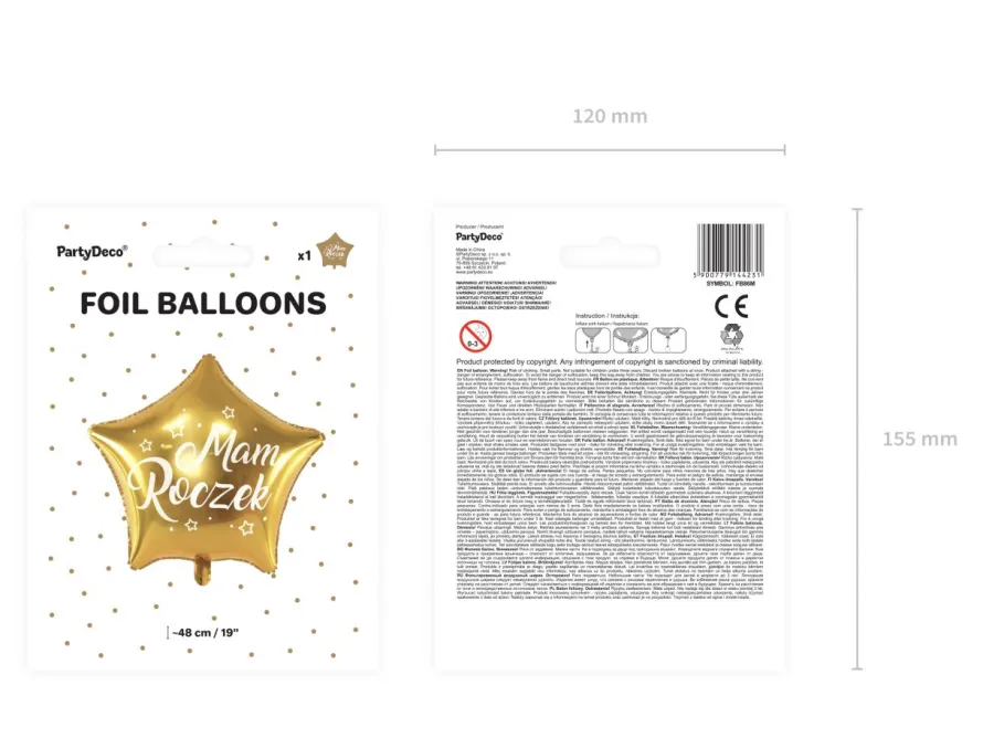 Balon z napisem MAM ROCZEK balon urodzinowy