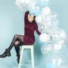 Balon z niebieskim KONFETTI w środku 50cm