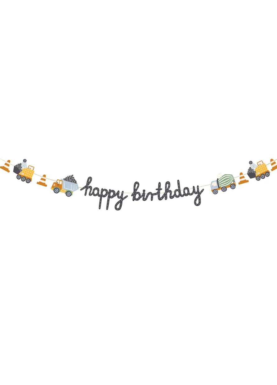 Baner happy birthday POJAZDY BUDOWLANE 2 m