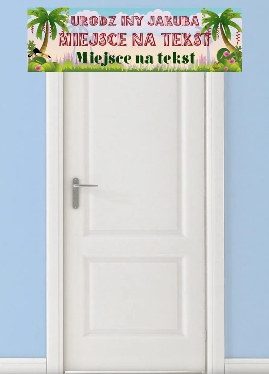 Baner HAWAJSKIE PALMY urodziny w stylu hawajskim - 125cm x 38cm