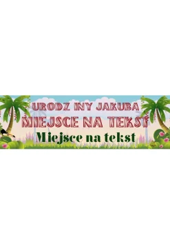 Baner HAWAJSKIE PALMY urodziny w stylu hawajskim - 125cm x 38cm