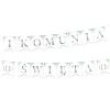 Baner komunijny KOMUNIA ŚWIĘTA srebrny 2.4m