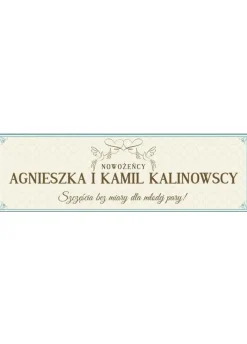 Baner ślubny NOWOŻEŃCY - 125cm x 38cm