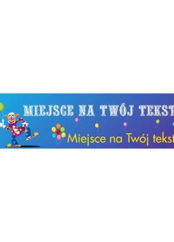 Baner na urodziny dziecka WESOŁY KLAUN dekoracja personalizowana