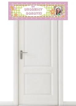 Baner na urodziny dziewczynki MOTYLE - 125x38cm