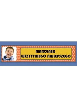 Baner personalizowany ze zdjęciem KROPKI - 125cm x 38cm