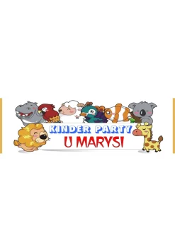 Baner personalizowany ze zwierzątkami ZOO - 125x38cm