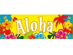 Baner powitalny ALOHA urodziny w stylu hawajskim