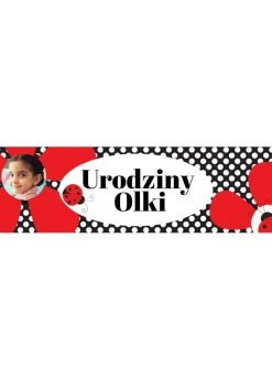 Baner urodzinowy BIEDRONKA personalizowany