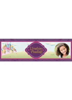 Baner urodzinowy dla dziewczynki KSIĘŻNICZKA - 125cm x 38cm