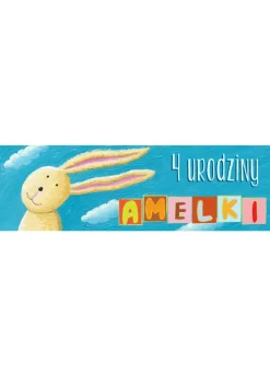 Baner urodzinowy KRÓLIK - 125cm x 38cm