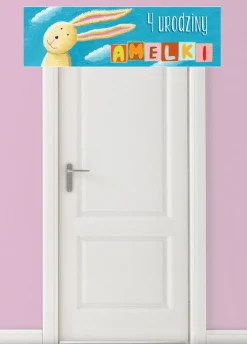 Baner urodzinowy KRÓLIK - 125cm x 38cm
