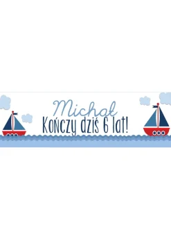 Baner urodzinowy STATKI baner z imieniem