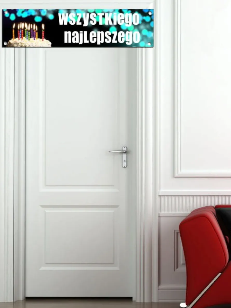 Baner urodzinowy WSZYSTKIEGO NAJLEPSZEGO 120x30cm