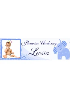 Baner URODZINY CHŁOPCZYKA - 100cm x 30cm