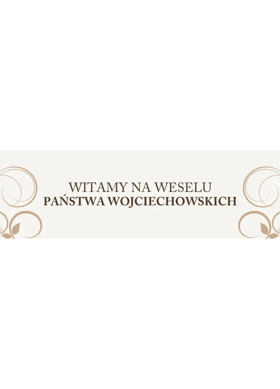 Baner WESELNY personalizowany - 125cm x 38cm