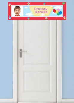 Baner ze zdjęciem BALONIKI dekoracja urodzinowa dla dzieci