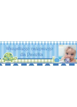 Baner ze zdjęciem dziecka ŻÓŁWIK - 125cm x 38cm