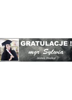 Baner ze zdjęciem GRATULACJE - 125cm x 38cm