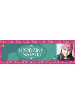 Baner ze zdjęciem SELEDYNOWE URODZINY - 125cm x 38cm