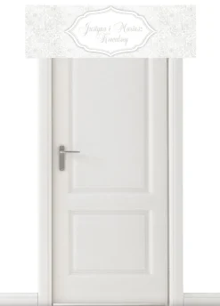 Baner z napisem KWIATY