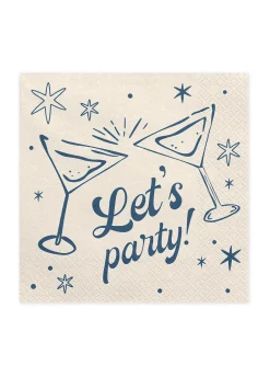Beżowe serwetki z napisem LET'S PARTY 20 szt.