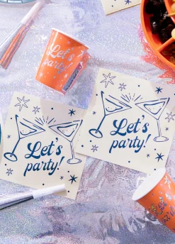 Beżowe serwetki z napisem LET'S PARTY 20 szt.
