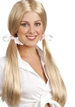 Blond peruka UCZENNICA kucyki blond