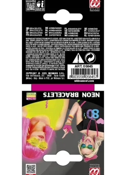 Bransoletki neonowe DISCO kicz party lata 80 (4szt.)