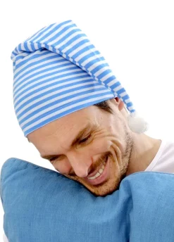 Czapka do spania SZLAFMYCA biało-niebieska
