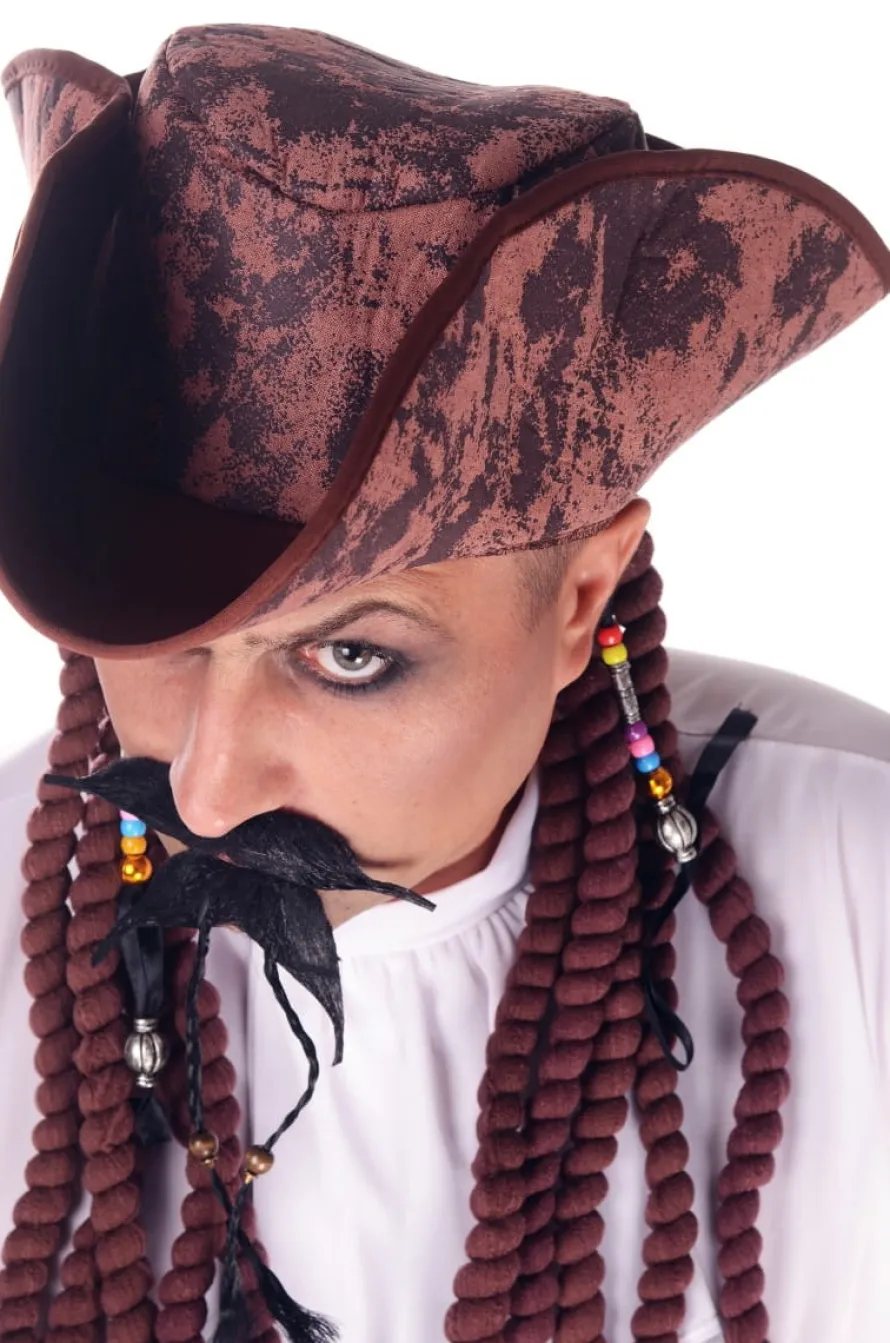 Czapka pirata z dredami KAPELUSZ PIRACKI